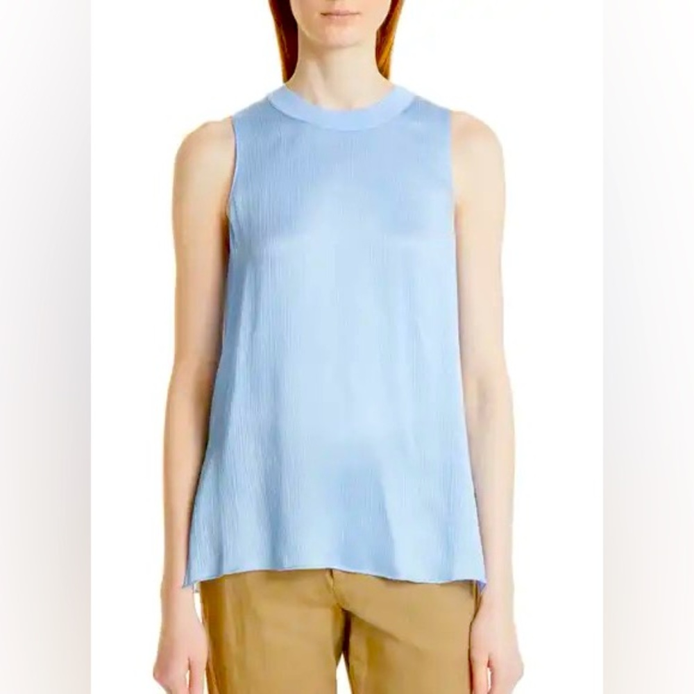 Vince Ribbed Silk Rank Top